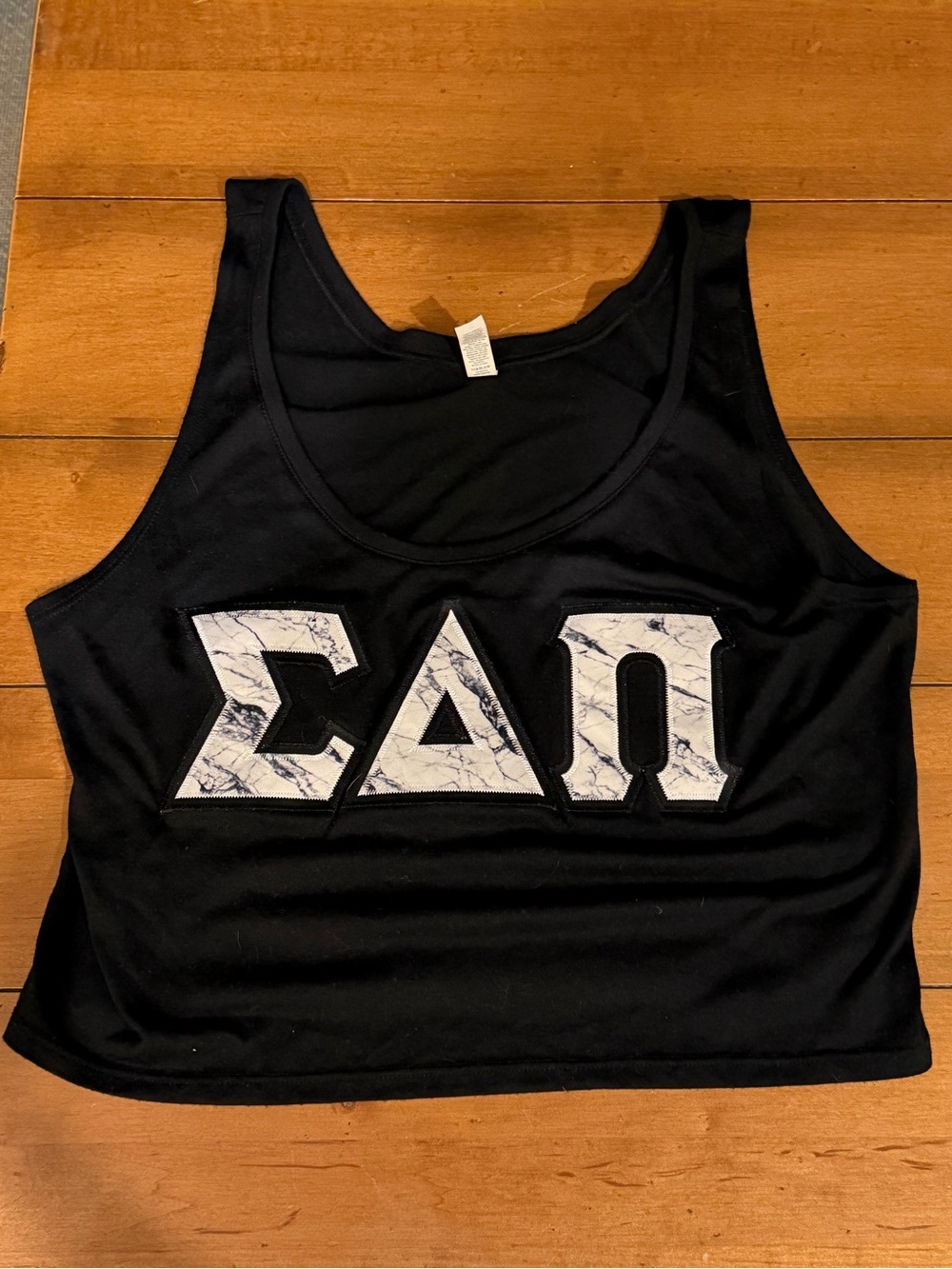 NWOT Greek Letter Crop Tank Top